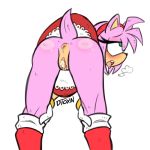  1:1 after_sex ahegao amy_rose bodily_fluids clothing cum cum_in_ass cum_in_pussy cum_inside ditoxin female genital_fluids looking_at_viewer looking_back looking_pleasured no_underwear pussy saliva sonic_(series) tongue tongue_out upskirt 