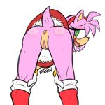  1:1 amy_rose clothing ditoxin female looking_at_viewer looking_back no_underwear pussy sonic_(series) tongue tongue_out 