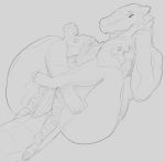  alligator alligatorid anthro between_breasts big_breasts breast_smother breasts crocodilian doctordj equid equine female half-closed_eyes head_between_breasts hi_res larger_female leg_wrap male male/female mammal open_mouth open_smile reptile scalie sex sharp_teeth simple_background size_difference smile smothering tabitha_morris teeth zebra 
