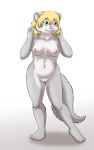  2019 anonymous_artist anthro areola ashlee_hurwitz blonde_hair blue_eyes breasts digital_media_(artwork) dormouse eyelashes female fluffy fluffy_tail good_cheese hair hi_res mammal navel nipples nude pussy rodent simple_background slightly_chubby smile solo standing tasteful white_background 