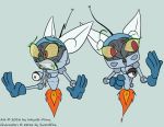  2016 antennae_(anatomy) bethesda_softworks brain brain_jar caitlyn_(swordfox) crossover cybernetics cyborg fallout female grey_background hologram hovering idena_(swordfox) inkwell-pony jar machine meowstic nintendo pok&eacute;mon pok&eacute;mon_(species) pok&eacute;morph red_eyes robot simple_background story story_in_description video_games what_has_science_done yellow_sclera 