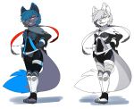  absurd_res anthro canid canine clothed clothing female hakkids2 hi_res looking_at_viewer mammal open_mouth simple_background smile solo standing white_background 