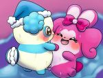  4:3 anthro anthro_on_anthro blue_fur blush bodily_fluids brown_eyes cocotama female fur hirake!_cocotama male male/female mammal open_mouth penetration penis pillow_(cocotama) pink_fur pussy ribbon_(cocotama) ribbons semi-anthro sex sweat tears vaginal vaginal_penetration white_fur 九尾 