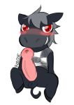  animal_crossing anthro balls blush bottomless clothed clothing equid equine hair horse male mammal nintendo penis red_eyes roscoe_(animal_crossing) smile solo vallycuts video_games 