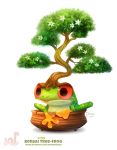  amphibian cryptid-creations flower_pot frog solo tree 