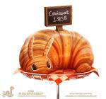  bread croissant cryptid-creations food food_creature gastropod mollusk slug solo 