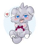  anthro blush breasts espurr felid female fur grey_fur mammal nintendo nipples nude open_mouth pok&eacute;mon pok&eacute;mon_(species) pussy ribbons simple_background solo spread_legs spreading vallycuts video_games white_background 