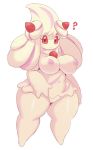  2019 absurd_res alcremie anthro anthrofied breasts food food_creature food_humanoid hi_res humanoid nintendo not_furry nude pok&eacute;mon pok&eacute;mon_(species) pok&eacute;morph pussy red_eyes simple_background sssonic2 standing video_games white_background 