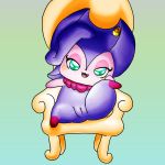  1:1 anthro chair cocotama eyelashes featureless_limbs female fur green_eyes hair himitsu_no_cocotama looking_at_viewer mammal nude open_mouth presenting presenting_pussy purple_fur purple_hair pussy semi-anthro sitting solo spread_legs spreading tama-shine 九尾 