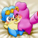  1:1 accessory anthro anus black_eyes blue_fur blue_hair blush book cocotama crown duo female female/female fur hair headband himitsu_no_cocotama kirarise_(cocotama) mammal mostly_nude oshaki purple_fur pussy yellow_eyes 九尾 