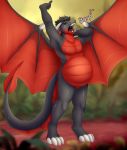  belly big_belly burping daphniir dragon hi_res horn male male_pred nude tsukithecat vore wings 