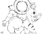  anthro anus butt egg ethan_alexander_(tabra) felid male male/male mammal pantherine polar_bear revadiehard senko tiger ursid ursine 