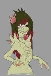  2019 anthro carnivorous_plant digital_media_(artwork) flora_fauna flower girly hair humanoid monster monster_girl_(genre) multi_mouth novacantnames nude open_mouth plant ruth simple_background solo trap_(disambiguation) venus_flytrap 