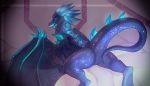  2019 ambiguous_gender auroth_the_winter_wyvern blue_eyes digital_media_(artwork) dota dragon elvche featureless_crotch feral hi_res open_mouth smile solo spines teeth tongue video_games wyvern 