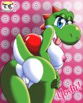  dinosaur female green_yoshi looking_at_viewer looking_back mario_bros nintendo reptile scalie solo the_knight video_games yoshi 