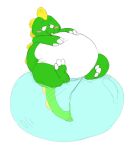  blush bub_(bubble_bobble) bubble bubble_dragon colored edit inflatable_ride inflation male overweight saphiros solo taito 