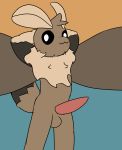  2019 absurd_res anthro arthropod balls butt chest_tuft erection ezra_(otterjunk) fur fur_tuft hi_res insect lepidopteran male moth otterjunk penis simple_background solo tuft 