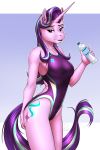  2019 absurd_res anthro clothing equid equine female friendship_is_magic hi_res horn mammal my_little_pony mykegreywolf open_mouth solo starlight_glimmer_(mlp) swimwear unicorn water_bottle 