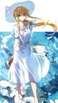  1girl abec alice_schuberg bare_legs barefoot feet highres long_hair looking_at_viewer solo sword_art_online sword_art_online_alicization toes yellow_eyes 