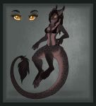  2019 anthro bra breasts claws clothing dragon female fur furred_dragon hair horn long_tail model_sheet seskata silaren solo underwear yellow_eyes 