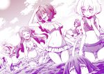  absurdres ahoge ball beachball bikini bow breasts flower hair_flower hair_ornament highres hoshikawa_lily innertube konno_junko low_twintails minamoto_sakura mizuno_ai multicolored_hair navel nikaidou_saki ocean pipe polka_dot polka_dot_bow romero_(zombie_land_saga) smile splashing streaked_hair submerged sun swimsuit takahan twintails yamada_tae yuugiri_(zombie_land_saga) zombie_land_saga 