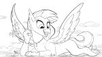  2019 absurd_res avian canterlot cloudsdale equestria female friendship_is_magic hi_res hippogryph line_art macro my_little_pony open_mouth ponyville silverstream_(mlp) solo tsitra360 