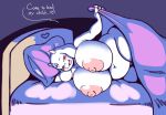  2019 angstrom anthro areola bed bed_sheet bedding belly big_breasts big_butt blush bovid breasts butt caprine deep_navel digital_media_(artwork) female front_view fur goat hi_res horn huge_breasts huge_butt lying mammal mature_female navel nipples on_side overweight overweight_female pillow slightly_chubby thick_thighs toriel undertale video_games voluptuous white_fur wide_hips 