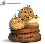  avian bird cryptid-creations food food_creature group plant potato potoo sack vegetable 