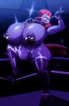  absurd_res anthro big_breasts bodily_fluids breasts female hi_res huge_breasts hyper hyper_breasts mammal mask microphone nintendo nipple_piercing nipples open_mouth piercing pok&eacute;mon pok&eacute;mon_(species) red_eyes riendonut solo sweat thick_thighs tongue video_games weavile 
