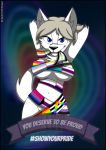  2019 ainbow_flag_(pride) anthro blue_eyes canid canine canis female flag fur grey_hair hair lgbt_pride mammal nude pride_colors rainbow_flag rainbow_symbol shinragod simple_background solo transgender_pride_colors verona7881 white_fur wolf 