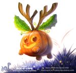  cryptid-creations flora_fauna food food_creature fruit horn humor jack-o&#039;-lantern jackalope lagomorph living_fruit mammal plant pumpkin pun visual_pun 
