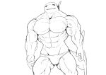  2019 abs anthro black_sclera bulge clothing fish grin hi_res katabreak looking_down male marine muscular muscular_male obliques shark smile speedo swimwear veiny_muscles 