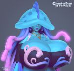  3d_(artwork) animal_humanoid auriette big_breasts breasts chunkerbuns cleavage clothed clothing cnidarian cnidarian_humanoid digital_media_(artwork) female huge_breasts humanoid jellyfish_humanoid jewelry marine marine_humanoid medusozoan medusozoan_humanoid necklace nipples 