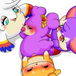  1:1 anthro blue_eyes blue_feathers blush cocotama crown eyes_closed feathers featureless_limbs female foursome fur group group_sex himitsu_no_cocotama kirarise_(cocotama) luckytama makeup male multicolored_feathers multicolored_fur mush_mukunnu nude open_mouth oral orange_fur penis purple_fur pussy red_eyes red_feathers renji_(cocotama) sex simple_background tan_fur two_tone_fur white_background white_feathers yellow_feathers 九尾 