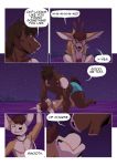  2019 anthro beach big_dom_small_sub blush brown_hair canid canine clothed clothing comic dialogue digital_media_(artwork) duo english_text equid equine fennec fox fur hair horse humanoid_penis jewelry lying male male/male mammal necklace night nipples on_top outside penis poking_out rinzy seaside sitting size_difference sky text topless 