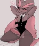  &lt;3 2019 anthro areola blush bodily_fluids breasts brown_fur bunny_costume clothed clothing costume digital_media_(artwork) edit fur gynomorph hi_res intersex lagomorph looking_at_viewer lopunny mammal meisaikawaii necktie nintendo nipple_slip nipples partially_clothed penis pok&eacute;mon pok&eacute;mon_(species) shiny_pok&eacute;mon shirt_collar simple_background small_breasts smile solo sweat sweatdrop thick_thighs tongue topwear uncensored video_games wide_hips 