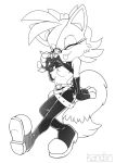  anthro breasts canid canine clothing fingerless_gloves fiona_fox flashing footwear fox fur gloves hair handwear hi_res kandlin mammal navel nipples one_eye_closed shoes sonic_(series) tongue tongue_out wink 