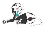  101_dalmatian_street absurd_res anatomically_correct animal_genitalia animal_pussy anus black_anus black_pawpads black_pussy canid canine canine_pussy canis claws clothing collar dalmatian delilah_(101_dalmatians) domestic_dog fangs female feral floppy_ears halbean hi_res legwear looking_at_viewer lying mammal mostly_nude on_side open_mouth pawpads pussy simple_background solo spots stockings white_background 