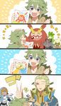  2boys 4koma bad_id bad_pixiv_id comic darmanitan father_and_son geechisu_(pokemon) gen_5_pokemon green_hair happy morinaga777 multiple_boys n_(pokemon) petilil pokemon pokemon_(creature) pokemon_(game) pokemon_bw punching silent_comic smile sweatdrop team_plasma team_plasma_grunt translated whimsicott younger zorua 