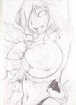  1girl breasts cum draenei hetero huge_breasts koryu paizuri paizuri_under_clothes penis solo_focus testicles warcraft world_of_warcraft 