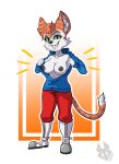  2019 absurd_res anthro areola black_areola blinx blinx_the_time_sweeper breasts clothing crossgender digital_media_(artwork) domestic_cat felid feline felis female flashing fur green_sclera hi_res looking_at_viewer mammal microsoft mtf_crossgender multicolored_fur nipples simple_background smile solo video_games voxelcubed xbox_game_studios 