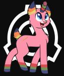  ambiguous_gender animate_inanimate baseball_bat bat_(object) blue_eyes equid equine fur horn horse mammal my_little_pony pi&ntilde;ata pink_fur pony scp-956 scp_foundation solo unknown_artist 
