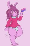  &lt;3 2019 anji_(lil_tarap) anthro bisexual_pride_colors breasts clothing digital_media_(artwork) fur gynomorph hi_res intersex lagomorph leporid lgbt_history_month lgbt_pride lil_tarap mammal panties pride_colors rabbit short_stack slightly_chubby small_breasts solo underwear 