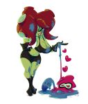  &lt;3 &lt;3_eyes absurd_res ambiguous_gender animal_humanoid big_breasts big_hair boots bottomwear breasts cephalopod cephalopod_humanoid cleavage clothed clothing eyeliner female female_focus feral footwear gloves goo_creature green_skin hair hand_on_hip handwear hi_res humanoid inkling leaning leaning_forward lipstick looking_at_viewer makeup marine marine_humanoid midriff mollusk mollusk_humanoid navel nintendo octarian octoling red_hair shirt shorts signature simple_background slb solo_focus splatoon standing suction_cup tank_top tentacle_hair tentacles topwear video_games white_background 