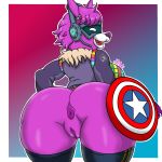  1:1 2019 anthro anus breasts camelid clothed clothing digital_media_(artwork) dj_bop epic_games female fortnite fur hair hi_res llama looking_at_viewer mammal purple_fur pussy smile solo video_games zomboyde 