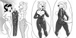  2019 2:1 5_fingers alternate_costume anthro anus_outline balls bottomwear breasts bulge clothing comic cougar counting_cougar digital_media_(artwork) domestic_cat dressing duo exposed_breasts felid feline felis female fingers gynomorph hair hi_res intersex jeans kitty_katswell looking_back mammal mirror monochrome nickelodeon pants penis_outline pose rear_view redout short_hair smile standing sweater t.u.f.f._puppy tight_clothing topwear turtleneck 