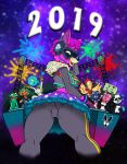  2019 anthro breasts camelid christomwow clothed clothing cuddle_team_leader digital_media_(artwork) dj_bop epic_games female firework_team_leader fortnite fur hair hi_res leviathan_(fortnite) llama looking_at_viewer looking_back mammal moisty_merman nightshade_(fortnite) open_mouth panda_team_leader pink_fur purple_fur rear_view smile tender_defender ursid video_games 