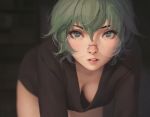  breasts cropped eto_(tokyo_ghoul) glasses green_eyes green_hair miura-n315 no_bra realistic short_hair tokyo_ghoul 