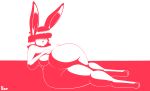  2019 animal_humanoid anthro big_butt breasts butt female fur grumpy hair hi_res humanoid lagomorph lagomorph_humanoid leporid leporid_humanoid looking_at_viewer mammal mammal_humanoid monochrome nude oaf rabbit rabbit_humanoid rear_view simple_background solo thick_thighs 