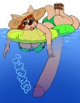  2019 alpha_channel anthro balls big_balls bikini breasts clothing dawmino digital_media_(artwork) eyewear gynomorph hair hat headgear headwear hi_res humanoid_penis hyper hyper_penis intersex kangaroo macropod mammal marsupial penis short_hair solo sun_hat sunglasses swimwear tongue tongue_out tracy_vale water 